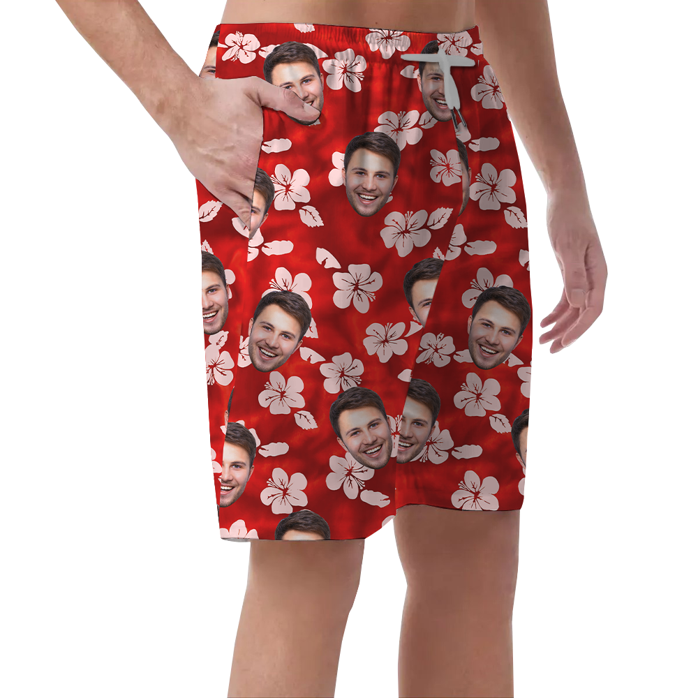 Custom Floral Beach Shorts With Multiple Faces