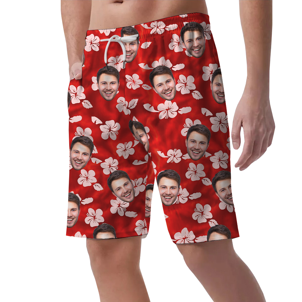 Custom Floral Beach Shorts With Multiple Faces