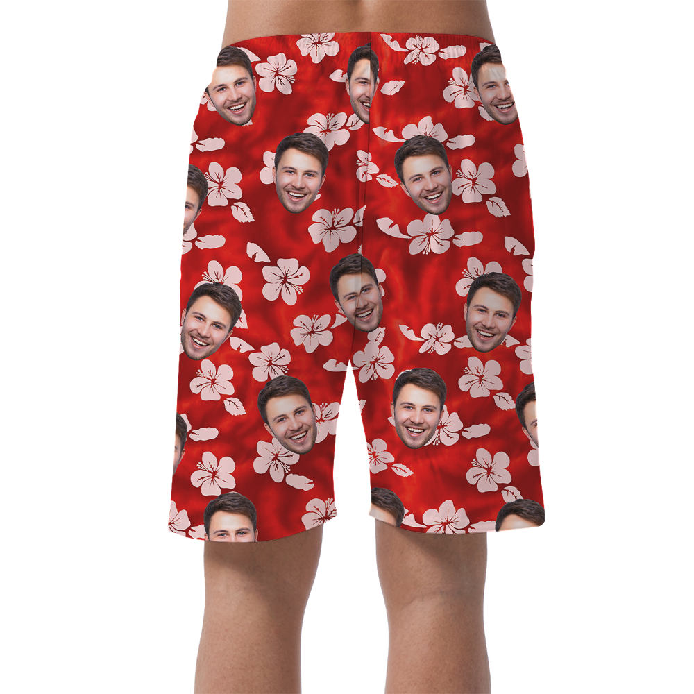 Custom Floral Beach Shorts With Multiple Faces