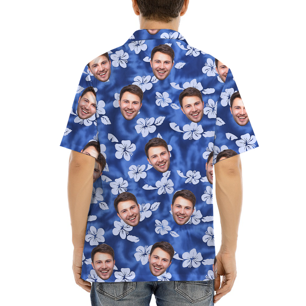 Custom Hibiscus Blue Hawaiian Shirt With Preview