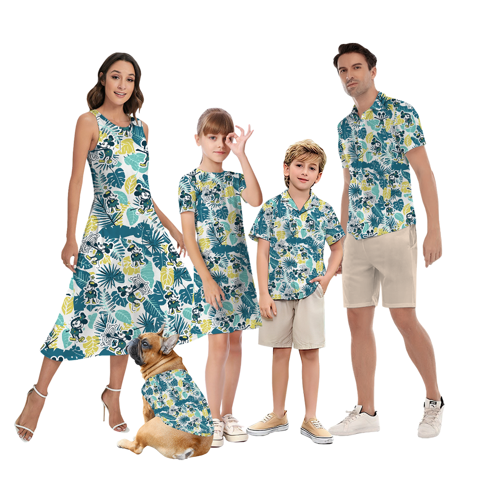 Steamboat Willie Mickey Classic Matching Hawaiian Outfits For Family - variant image 1