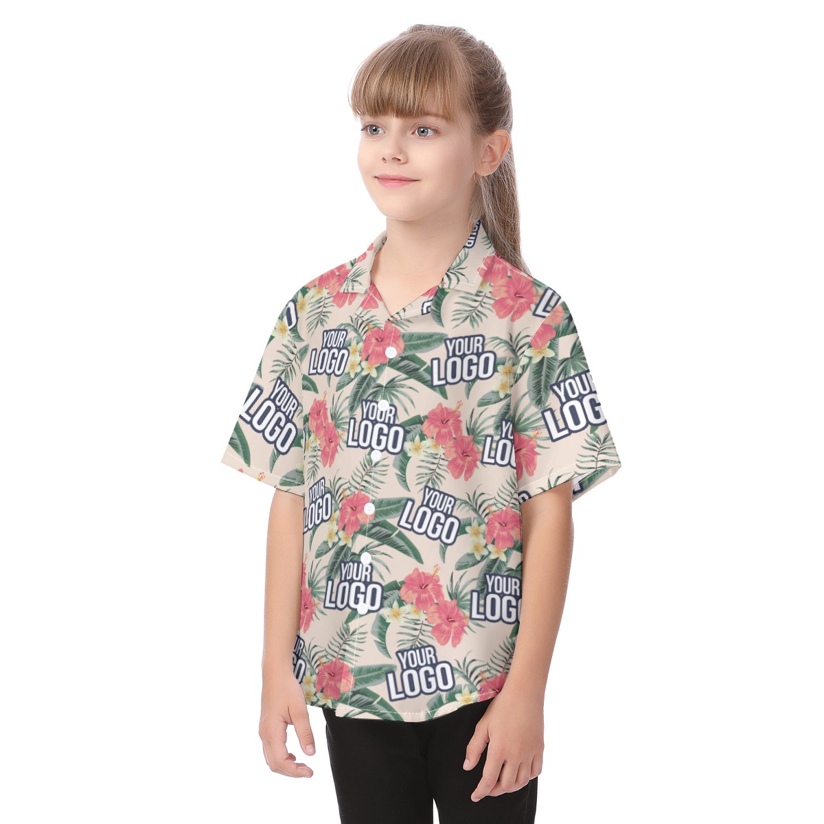 Personalized Kid's Cotton Hawaiian Shirt Tropical