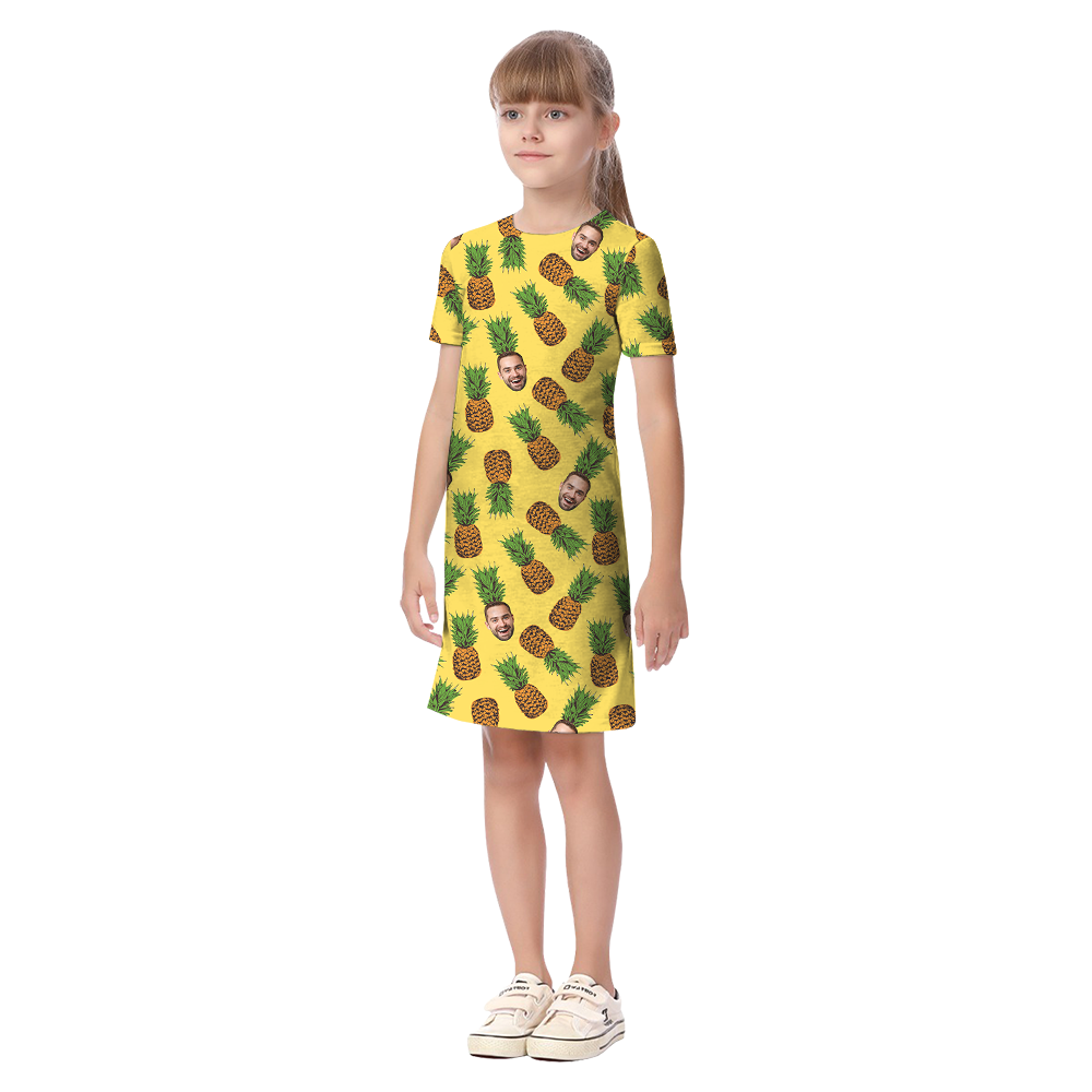 Funny Custom Face Pineapple Yellow Family Matching Hawaiian Outfits