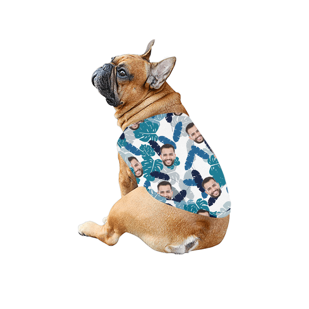 Custom Face Blue Tropical Family Matching Hawaiian Outfits