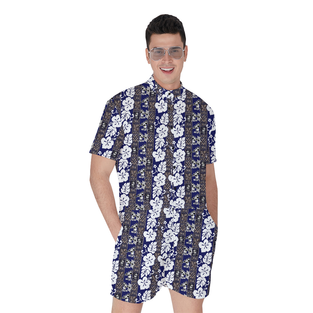 Vintage Mickey 1928 Navy Hawaiian Men Romper - variant image 1