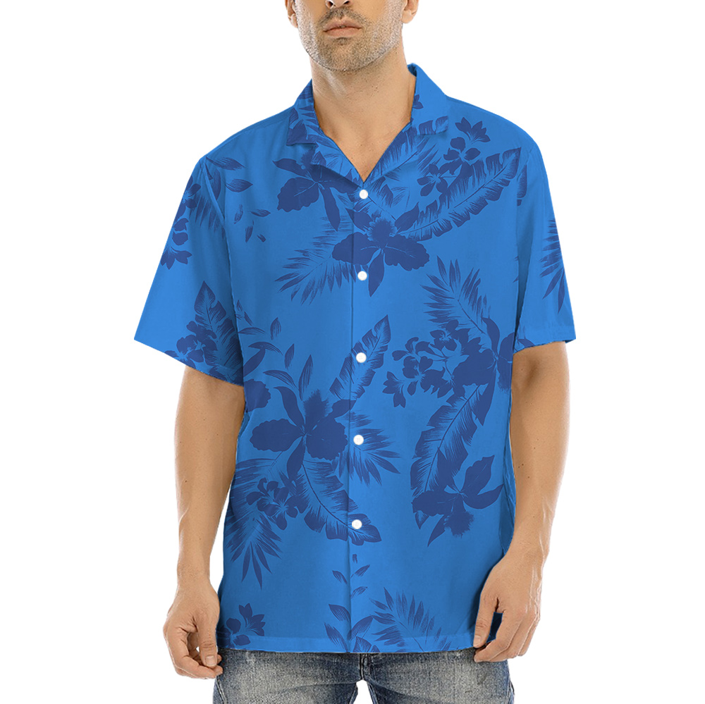 Blue Tropical Flowers Hawaiian Shirt for Men - variant image 1