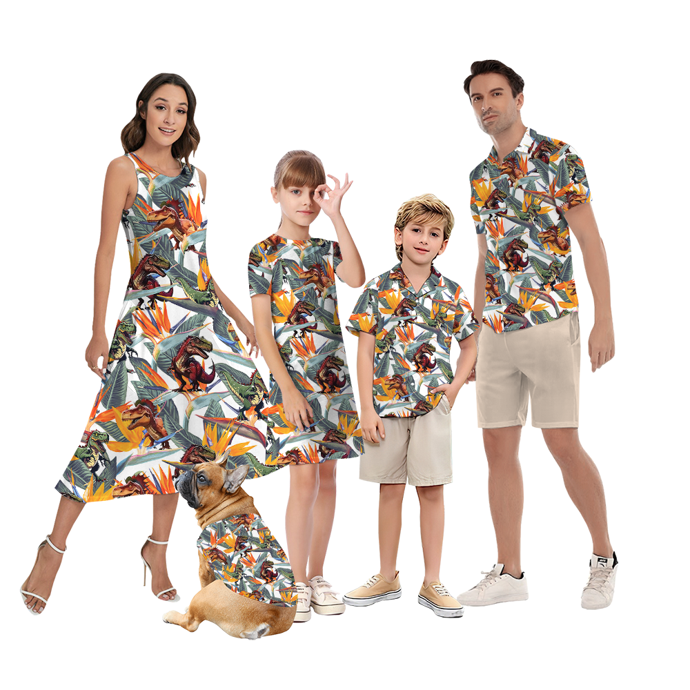 T-Rex Tropical Matching Hawaiian Outfits For Family - variant image 1
