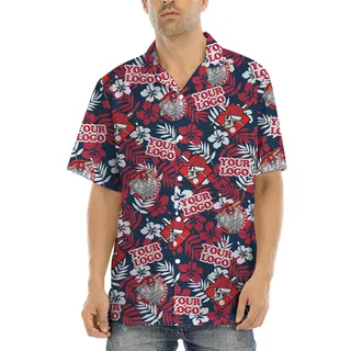 Baseball Skeleton Hawaiian Shirt With Custom Team Logo