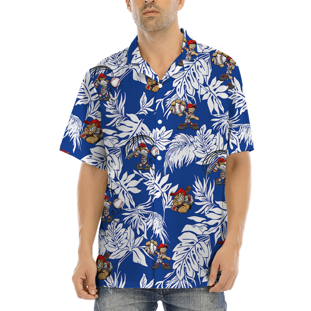 Tropical Baseball Blue Hawaiian Shirt - variant image 1