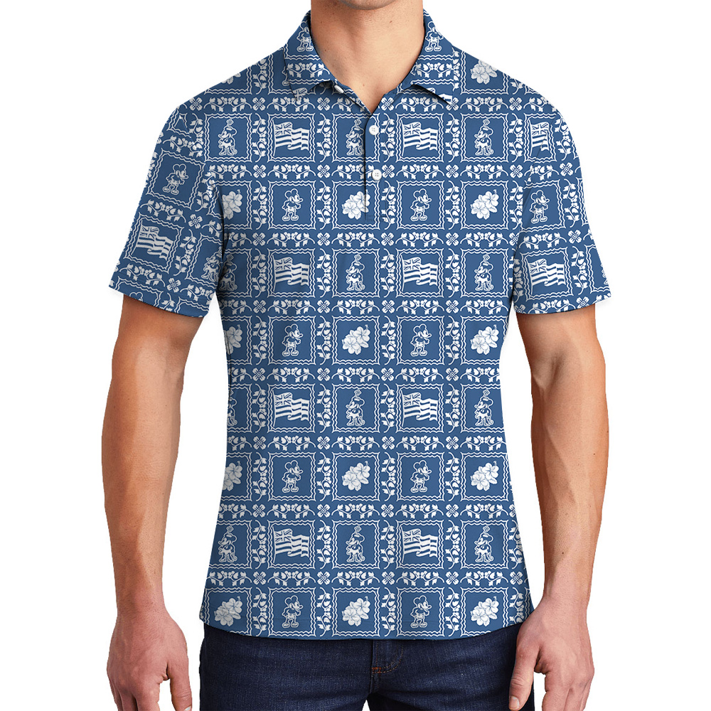 Heritage Mickey Steamboat Willie 1928 Print Hawaiian Polo Shirt - variant image 1