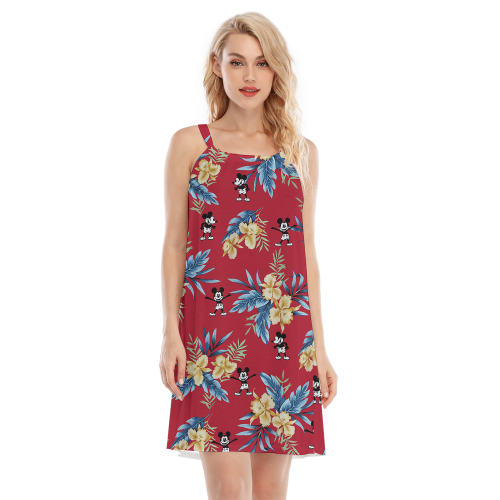 Red Mickey Steamboat 1928 Hawaiian Cami Dress - variant image 1