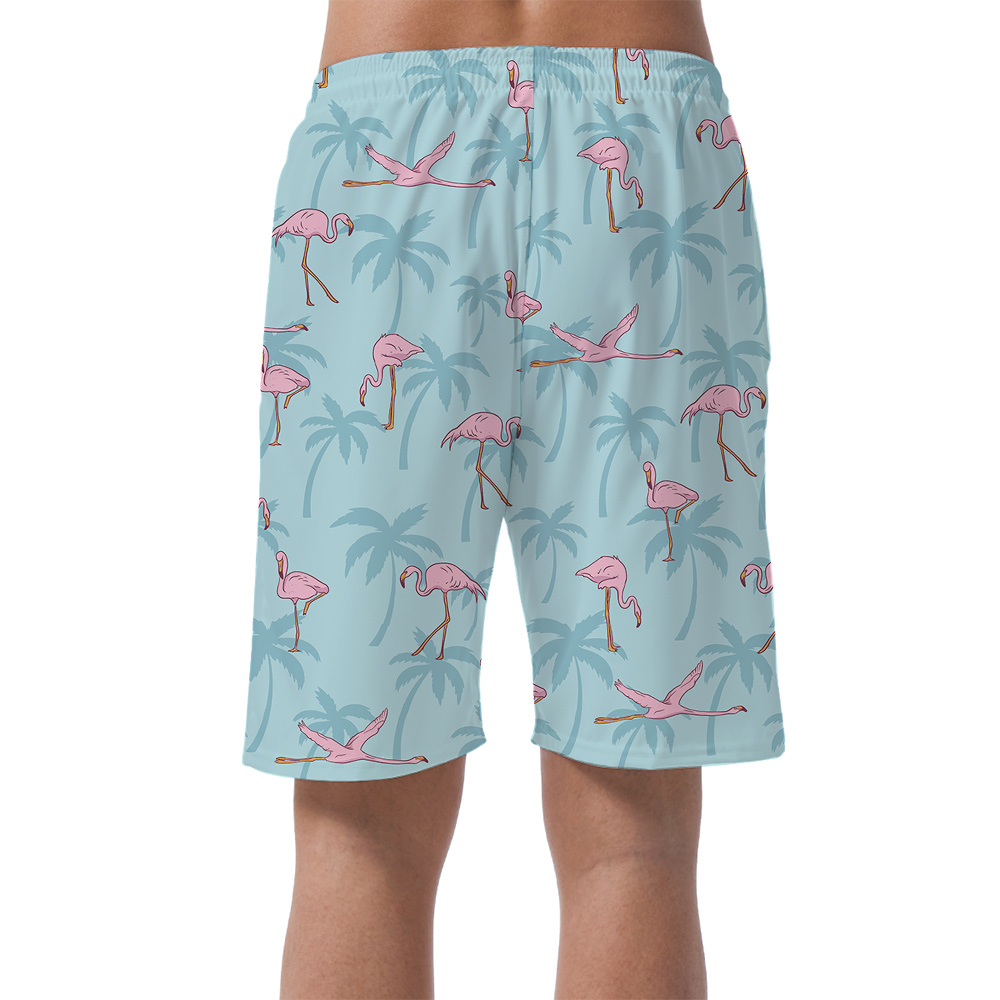 Flying Flamingo Light Blue Hawaiian Short for Men