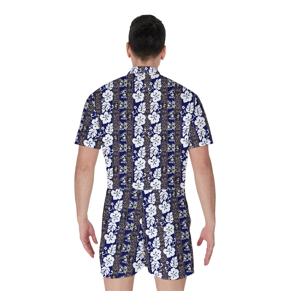 Vintage Mickey 1928 Navy Hawaiian Men Romper