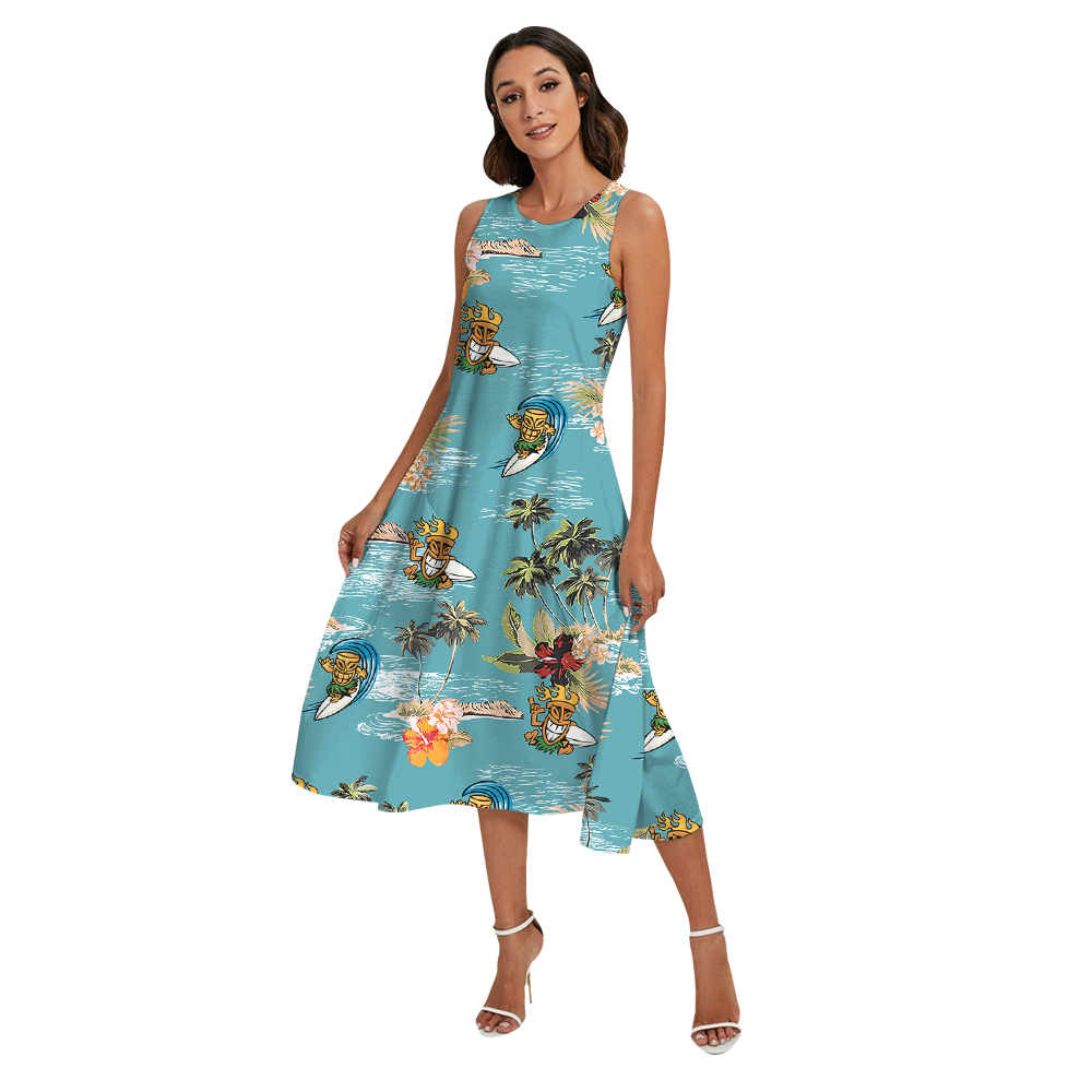 Tiki Surfing Tropical Family Matching Hawaiian Outfits