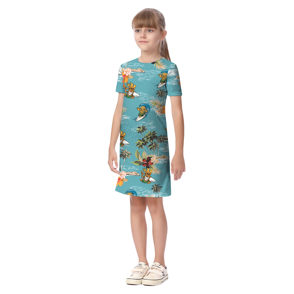 Tiki Surfing Tropical Family Matching Hawaiian Outfits