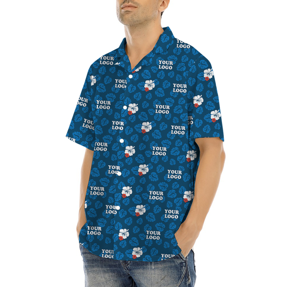 Company Uniform Custom Logo Hawaiian Shirt