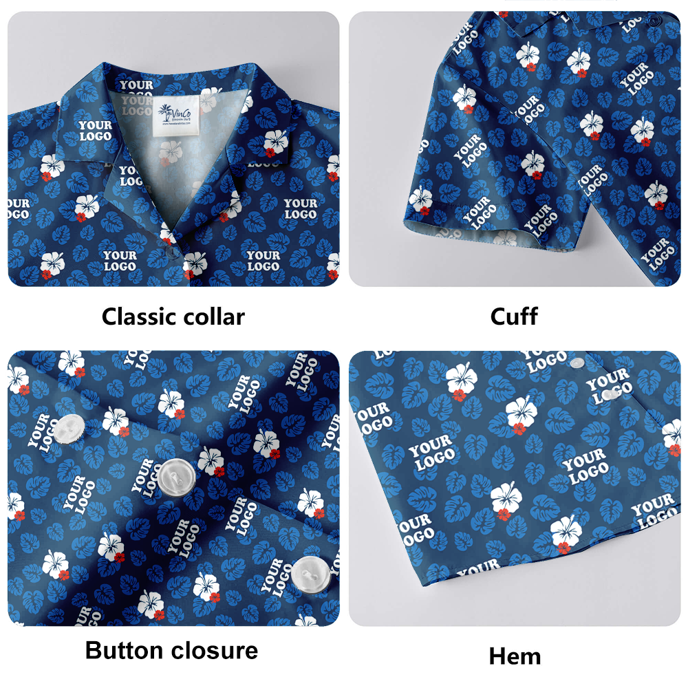 Company Uniform Custom Logo Hawaiian Shirt