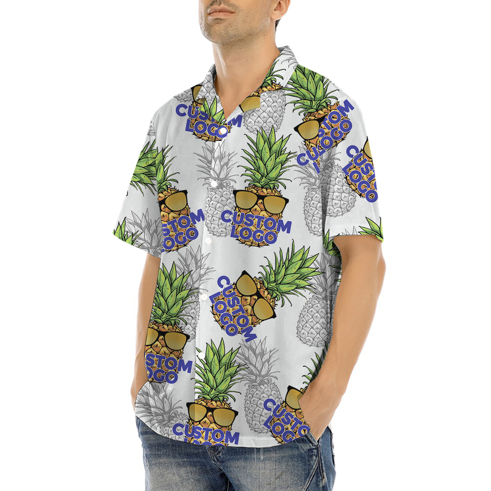 Cool Pineapple Custom Logo Hawaiian Shirt
