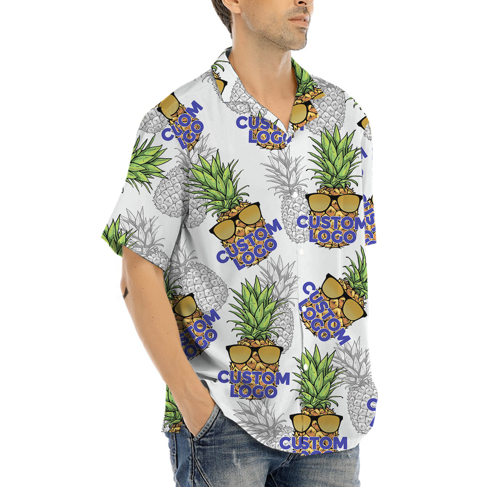 Cool Pineapple Custom Logo Hawaiian Shirt