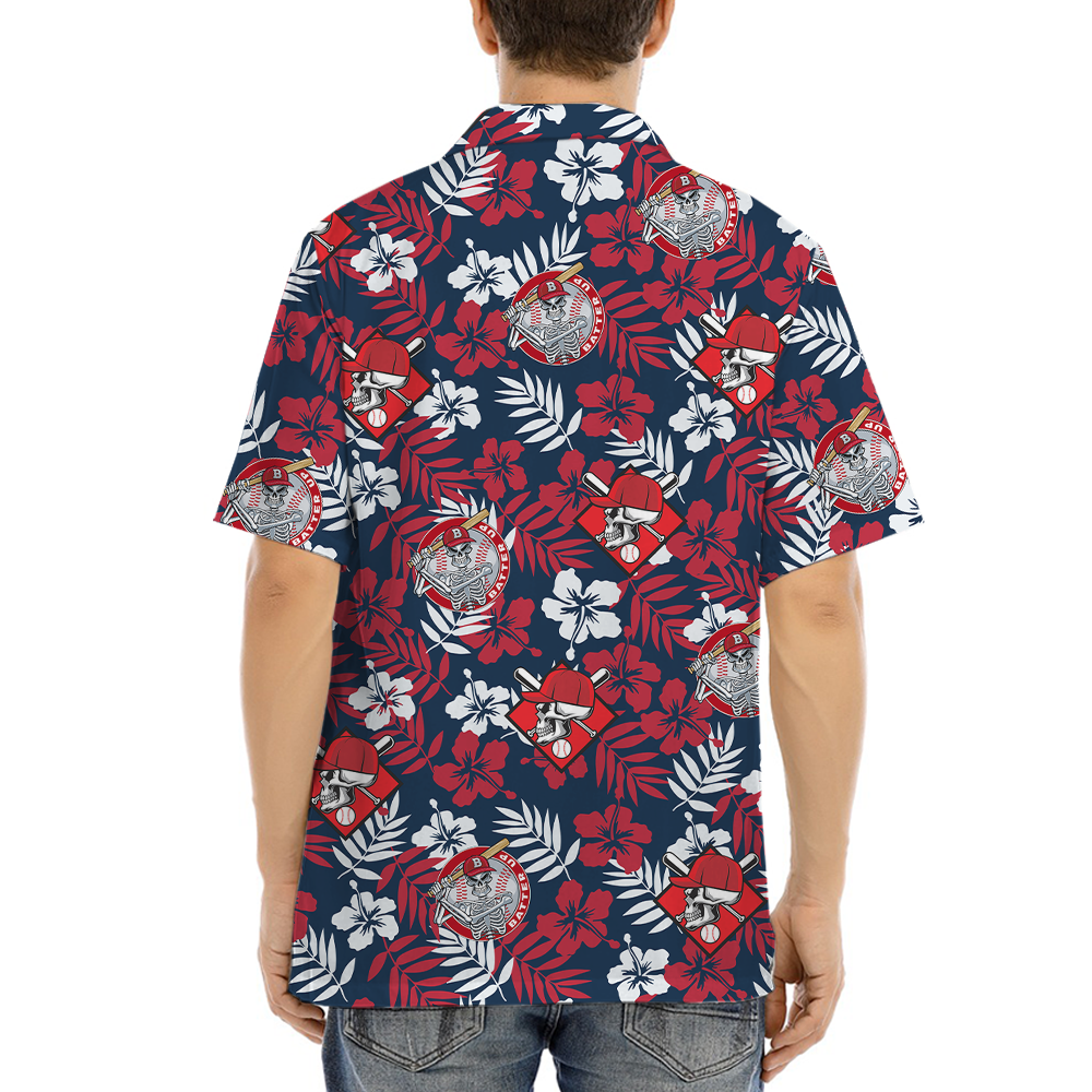 Skeleton Baseball Tropical Hawaiian Shirt
