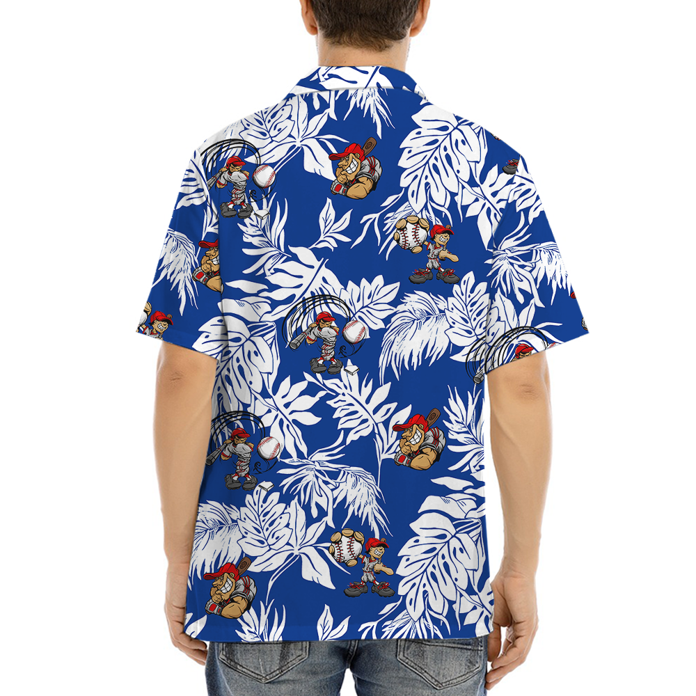 Tropical Baseball Blue Hawaiian Shirt