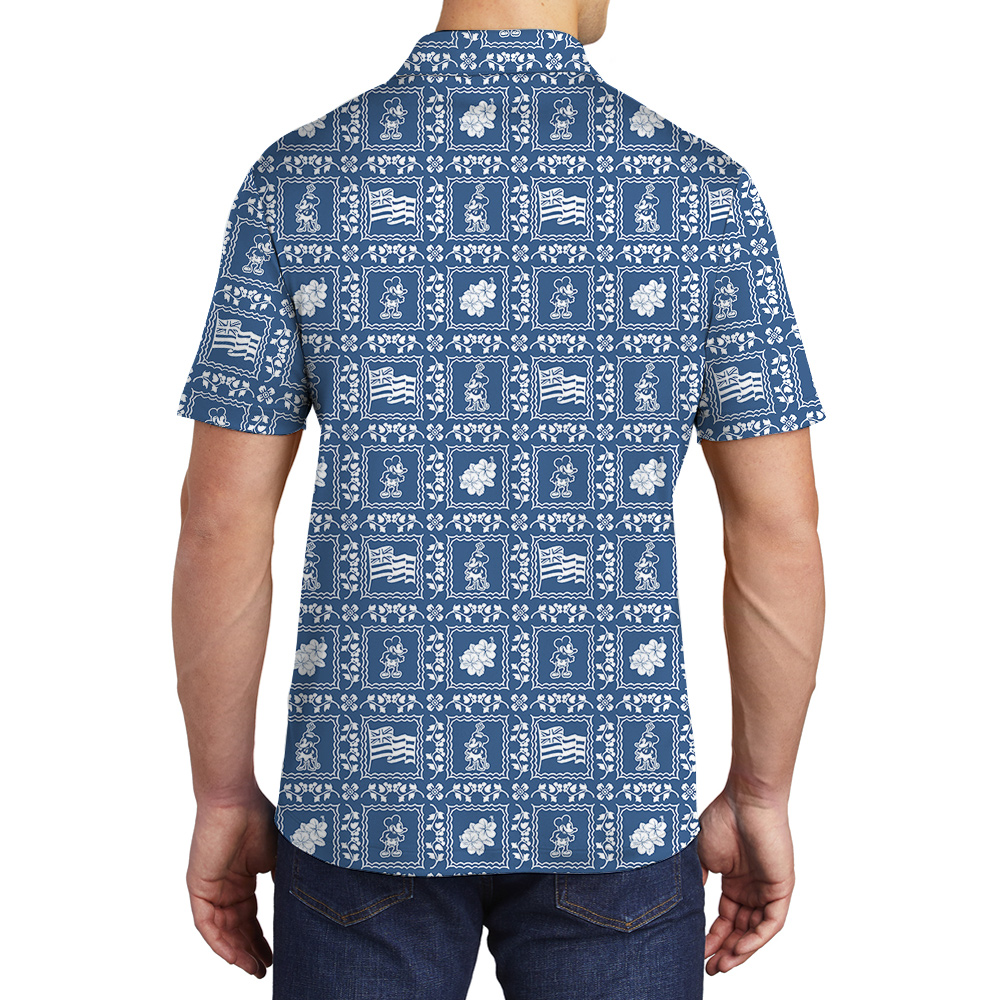Heritage Mickey Steamboat Willie 1928 Print Hawaiian Polo Shirt