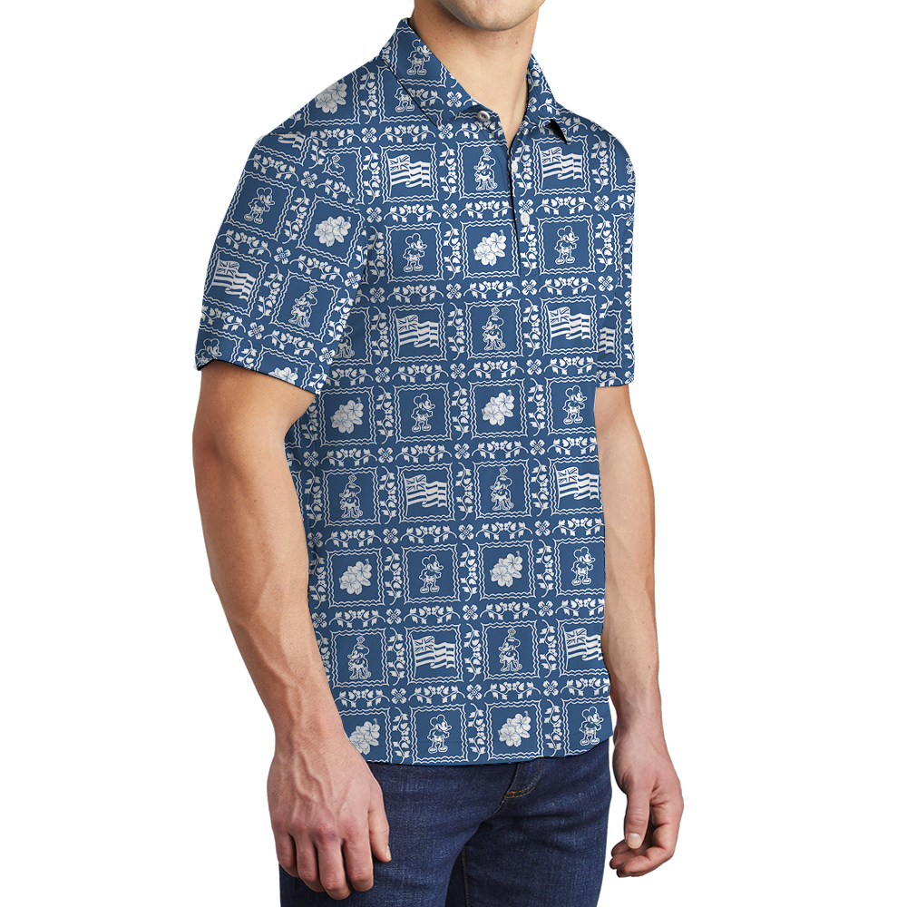 Heritage Mickey Steamboat Willie 1928 Print Hawaiian Polo Shirt
