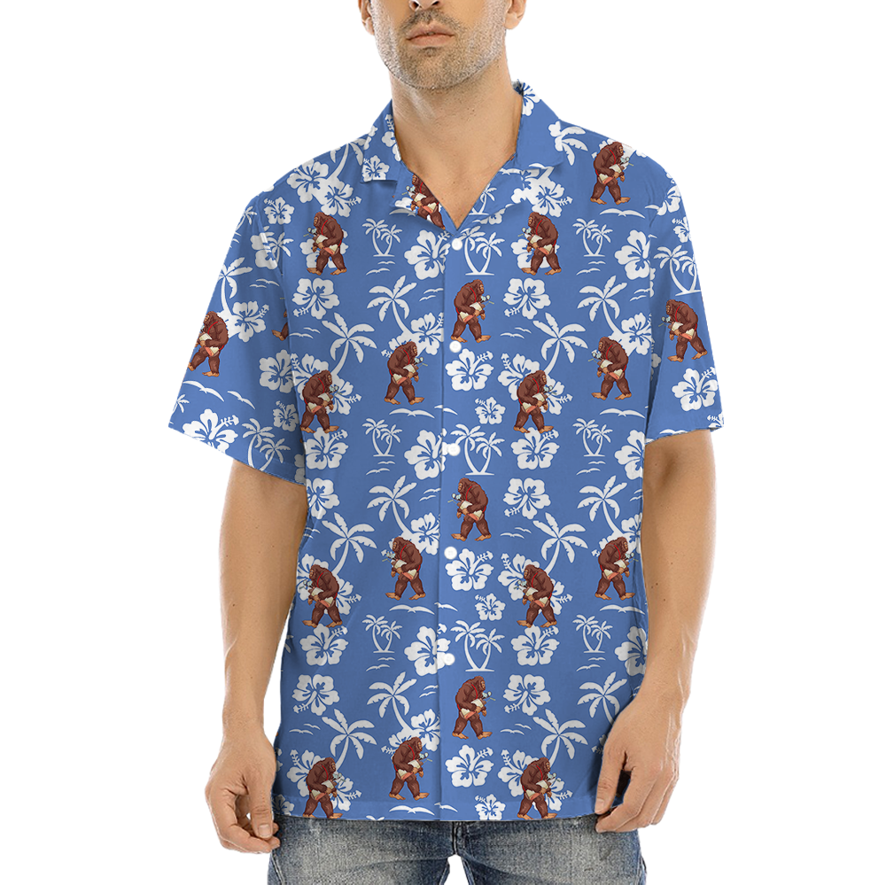 Sastquatch Golf Hibiscus Hawaiian Shirt - variant image 1