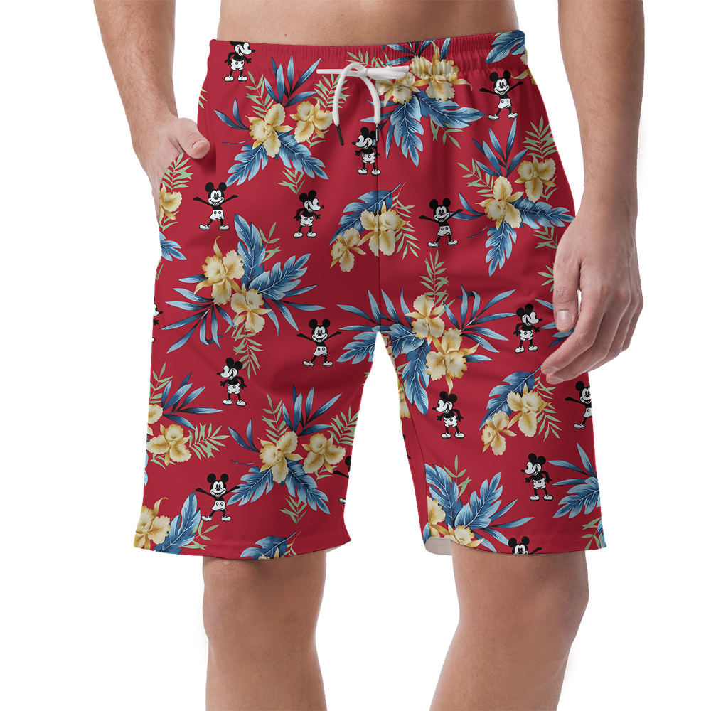 Red Mickey Steamboat 1928 Hawaiian Men Beach Short - variant image 1