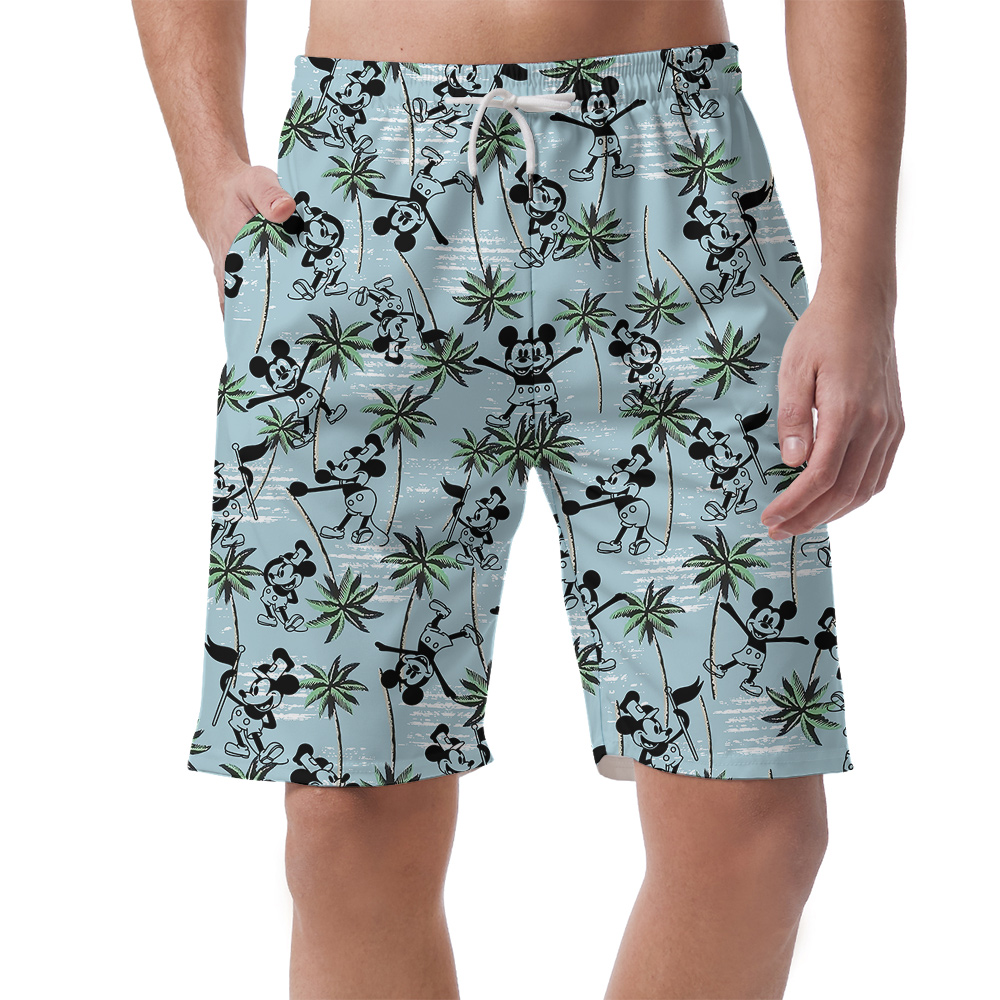 Blue Mickey 1928 Palm Tree Hawaiian Short for Men - variant image 1