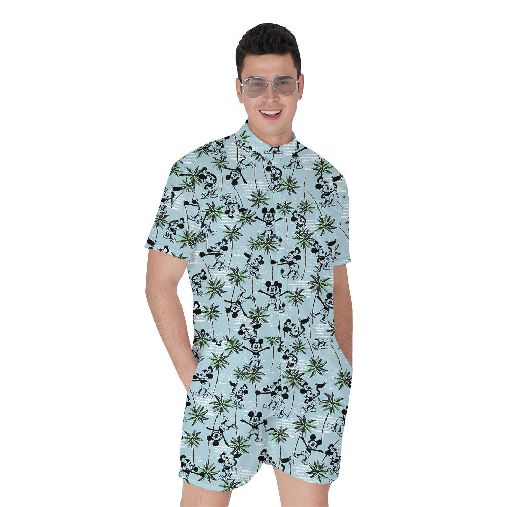 Mickey Steamboat Willie 1928 Blue Hula Romper for Men - variant image 1