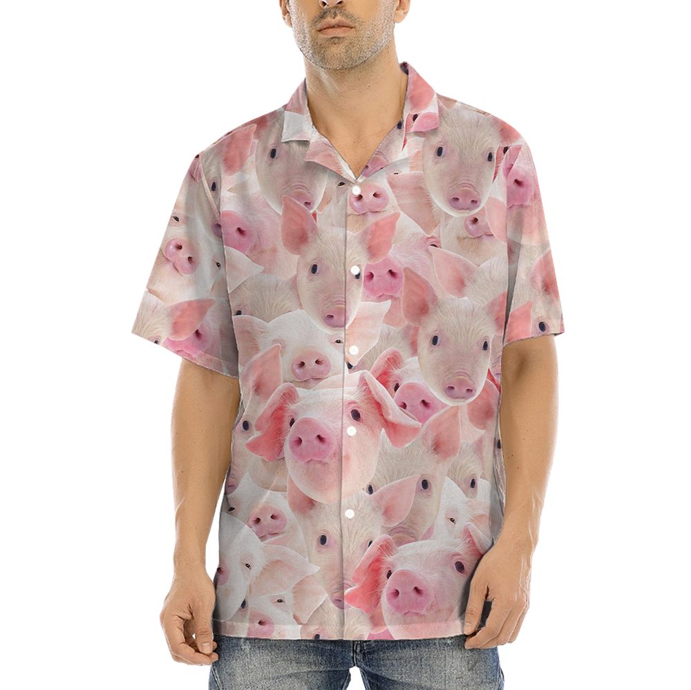 Cute Pink Pig Hawaiian Shirt - variant image 1