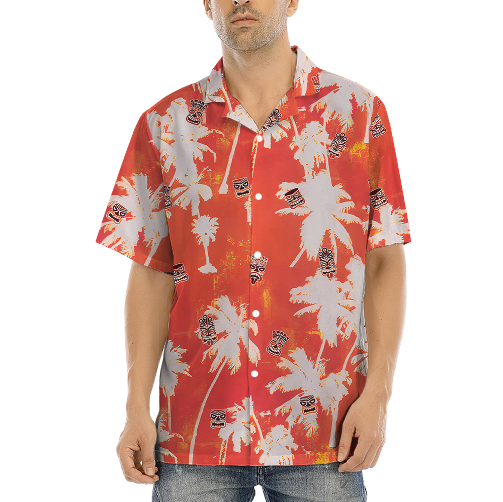 Tiki Vintage Orange Aloha Shirt - variant image 1