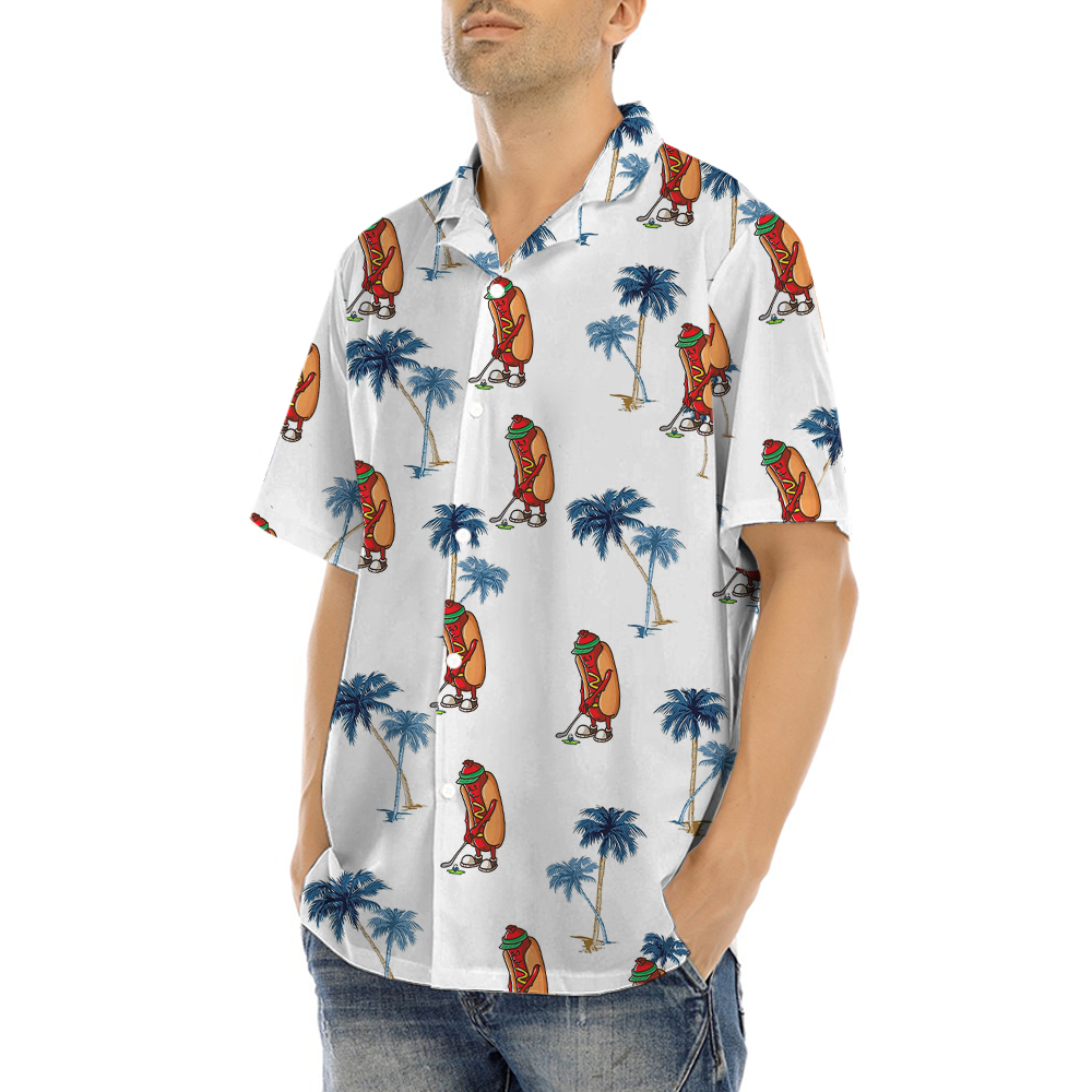 Funny Hotdog Golf Hawaiian Shirt