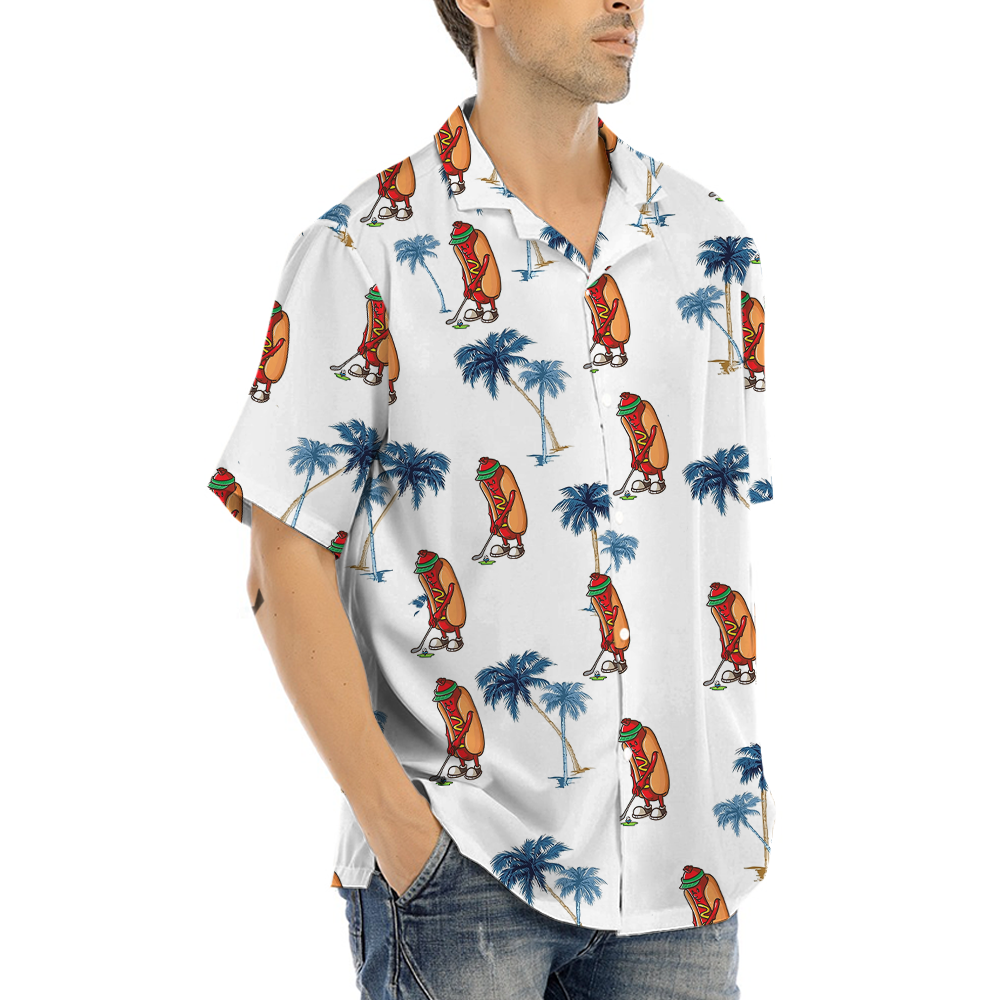 Funny Hotdog Golf Hawaiian Shirt