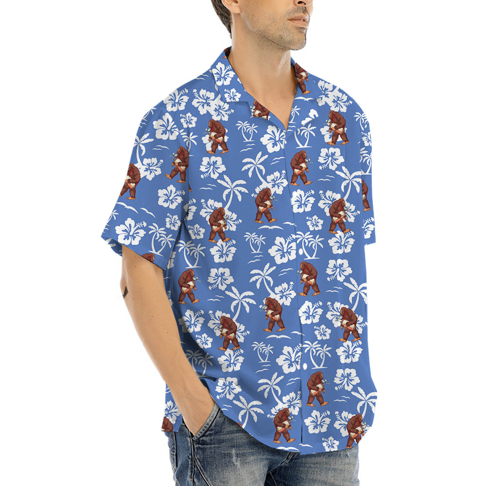Sastquatch Golf Hibiscus Hawaiian Shirt
