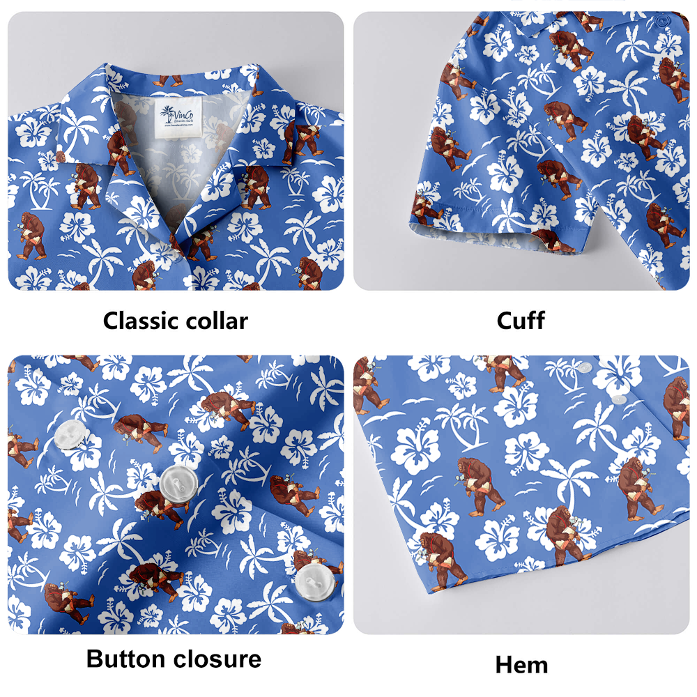 Sastquatch Golf Hibiscus Hawaiian Shirt