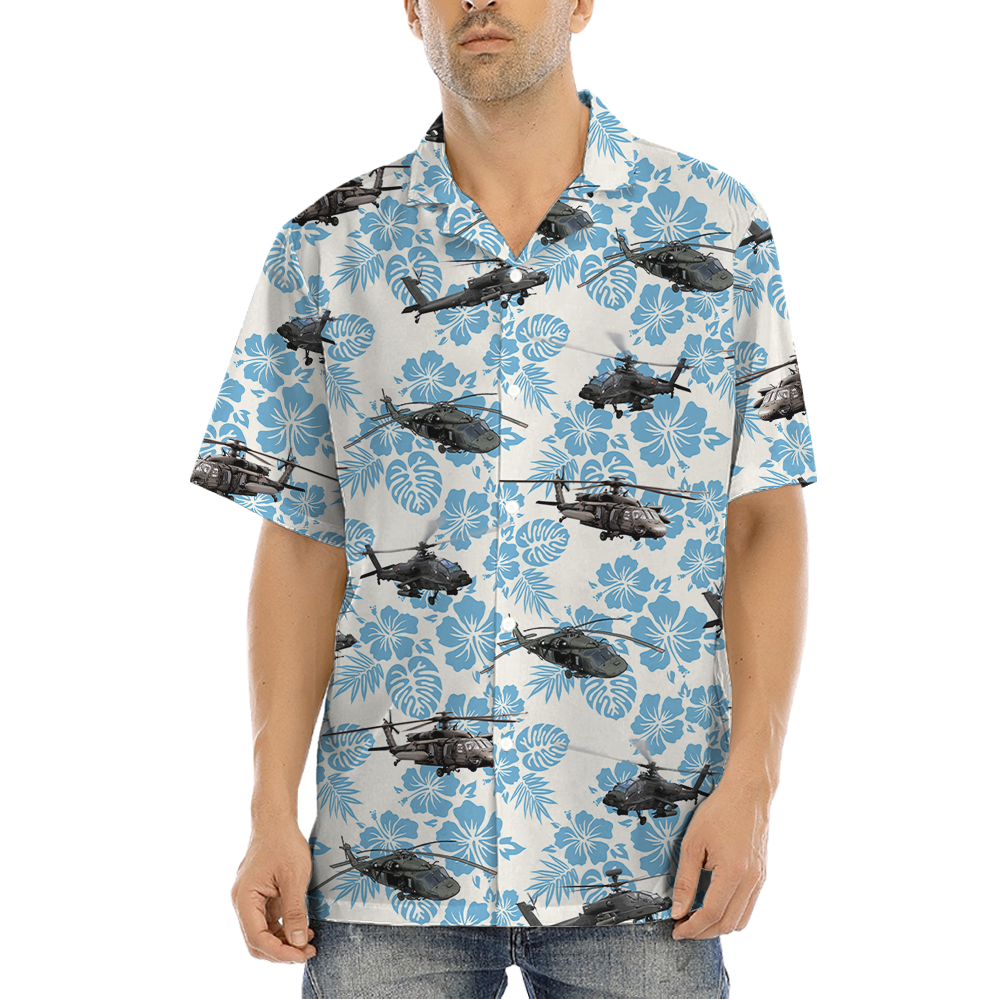 Helicopter Floral Hawaiian Shirt