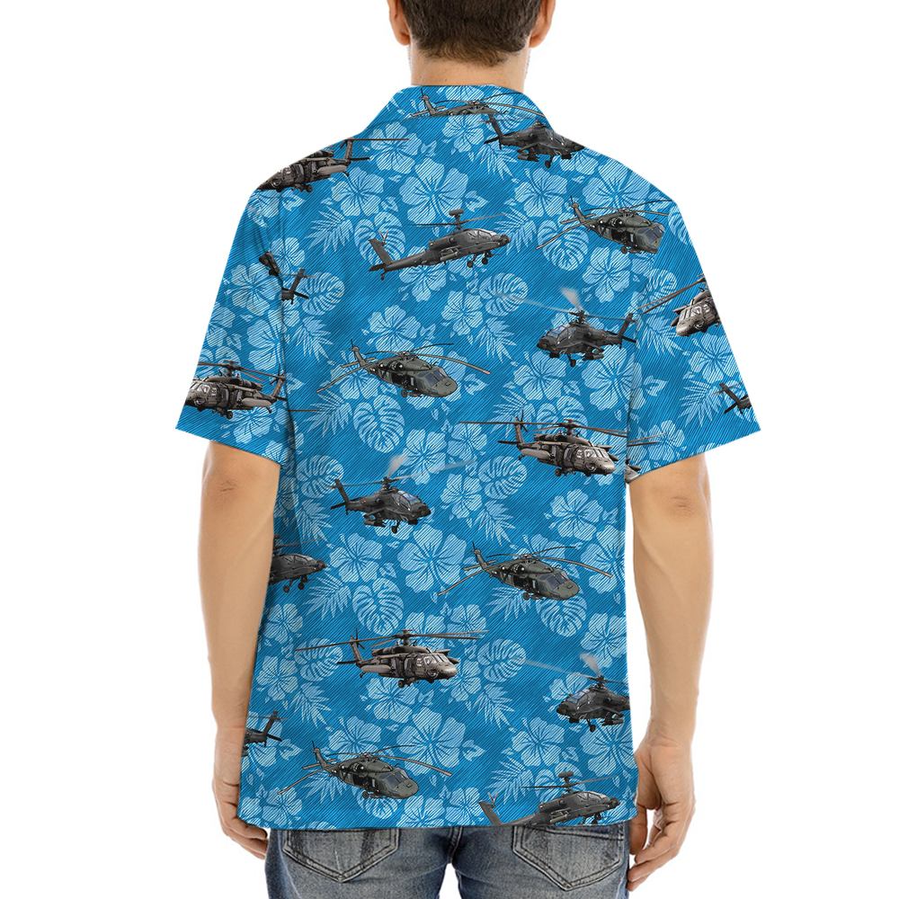 Helicopter Floral Hawaiian Shirt