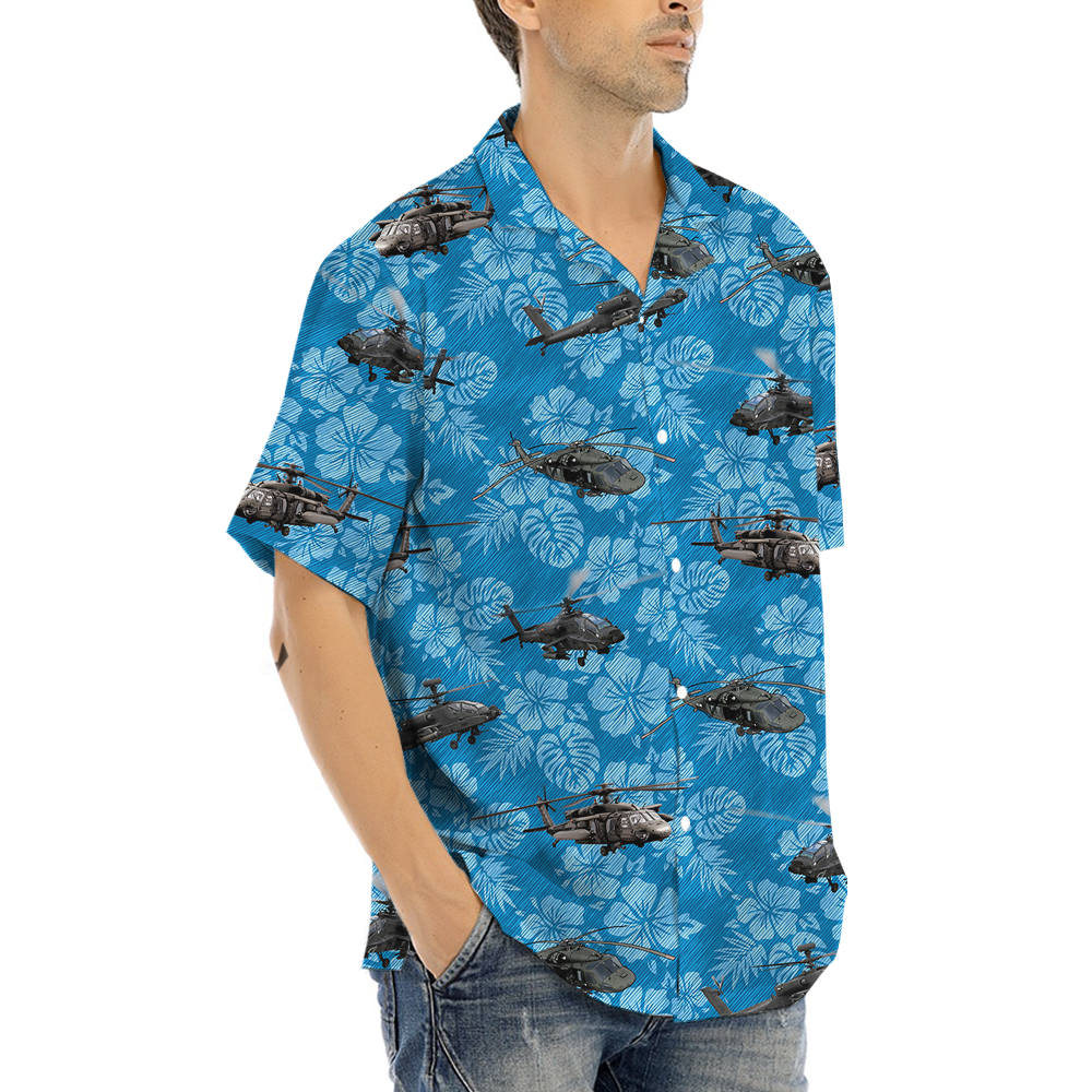 Helicopter Floral Hawaiian Shirt