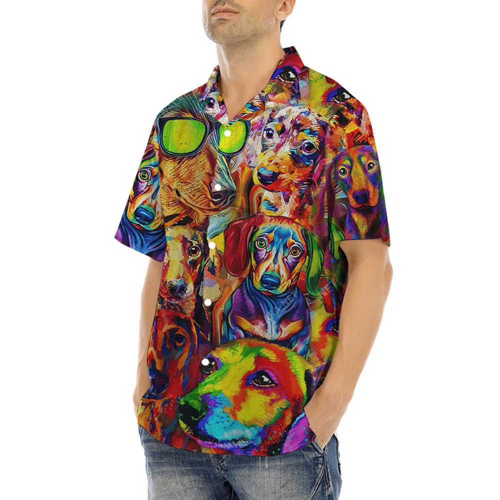 Colorful Dachshund Hawaiian Shirt