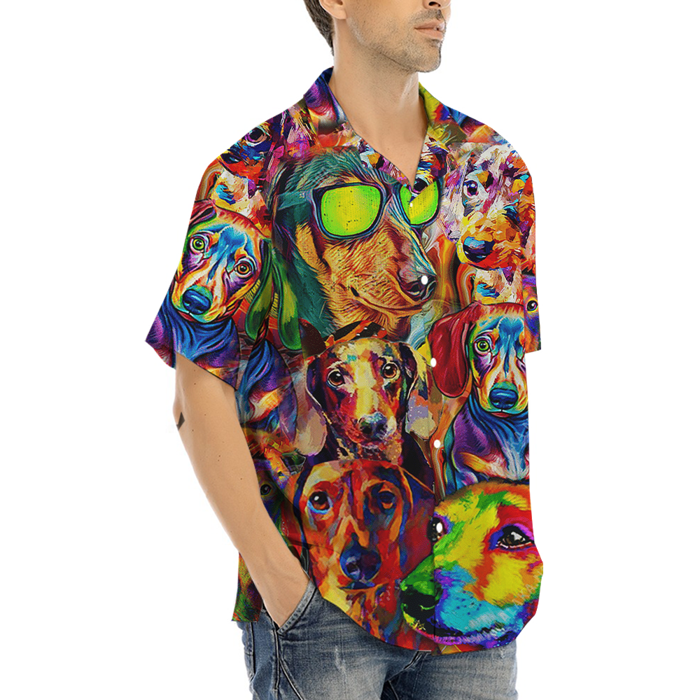 Colorful Dachshund Hawaiian Shirt