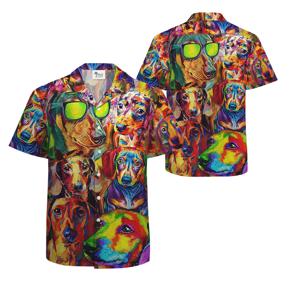 Colorful Dachshund Hawaiian Shirt
