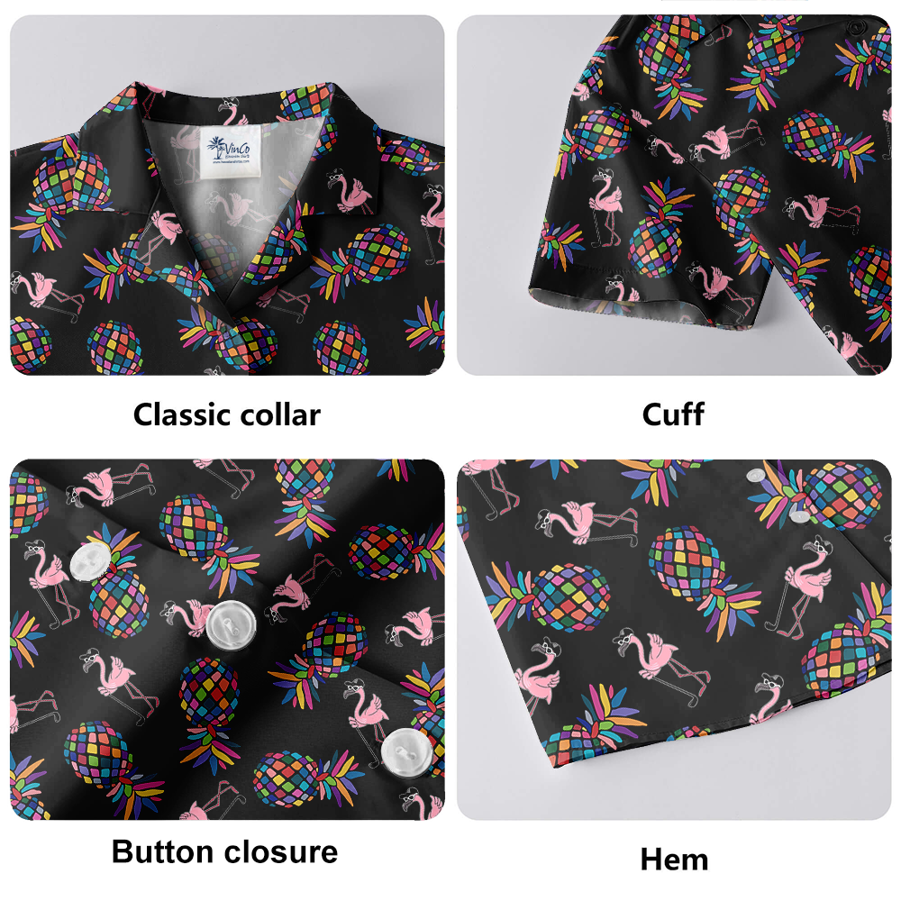 Flamingo Golf Pineapple Hawaiian Shirt