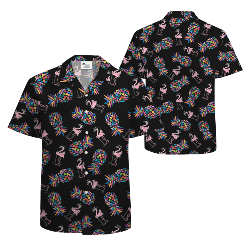 Flamingo Golf Pineapple Hawaiian Shirt
