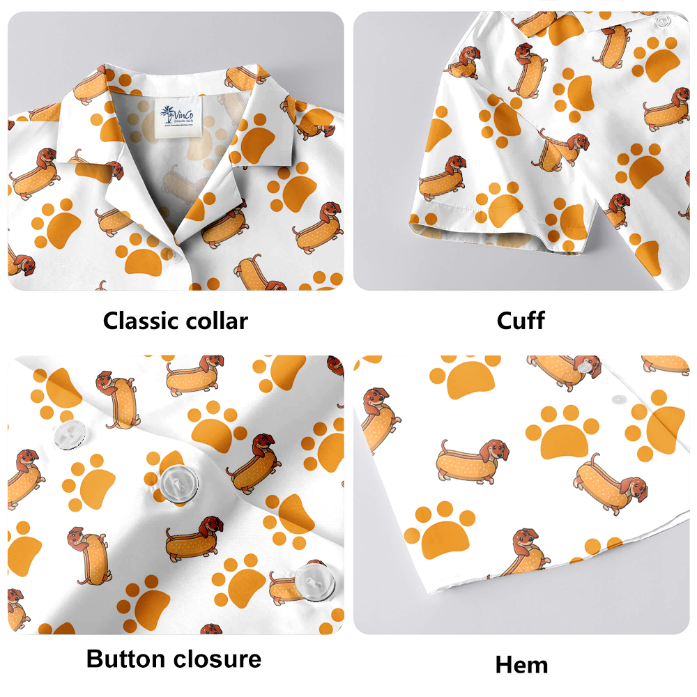 Funny Sausage Dog Button Up Shirt