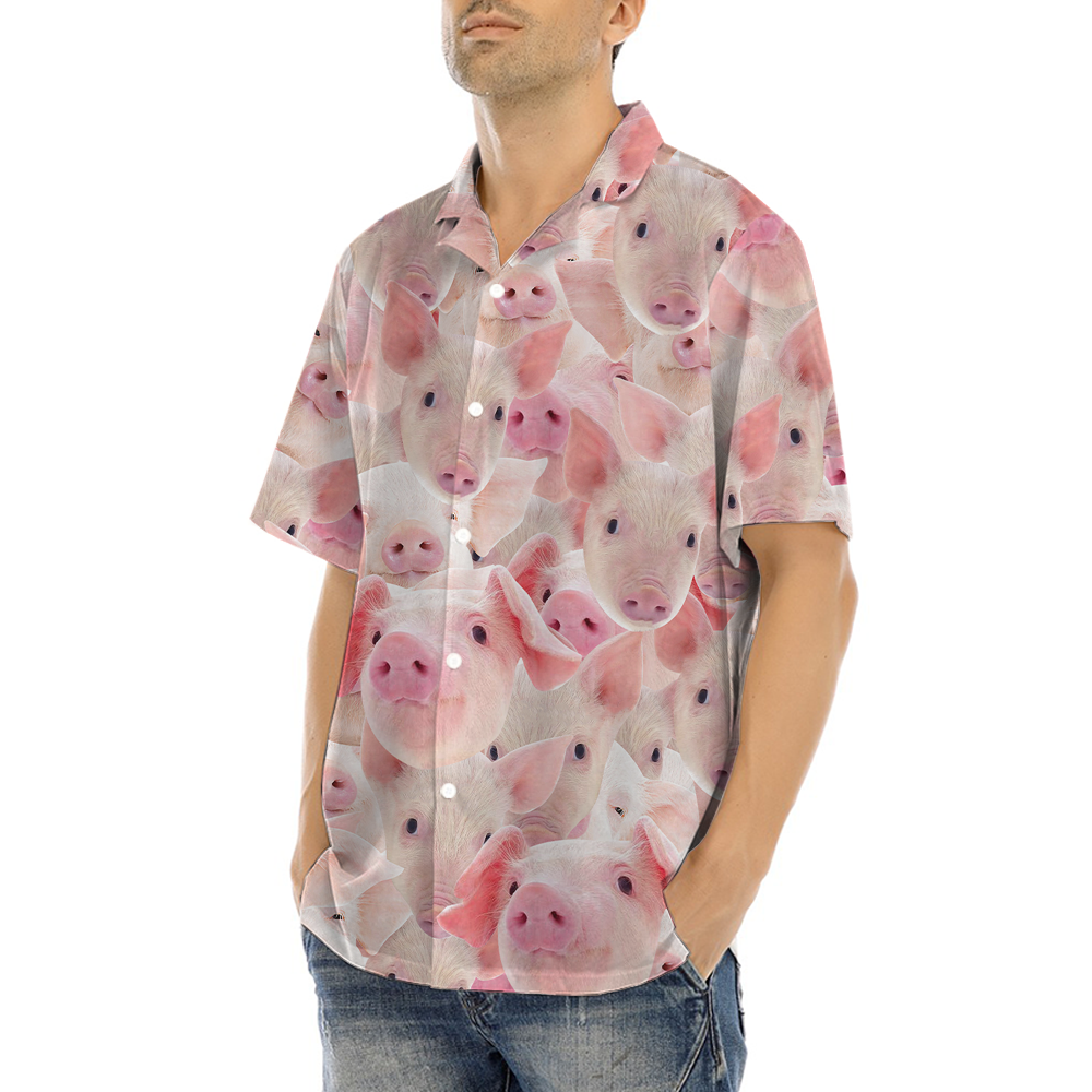Cute Pink Pig Hawaiian Shirt