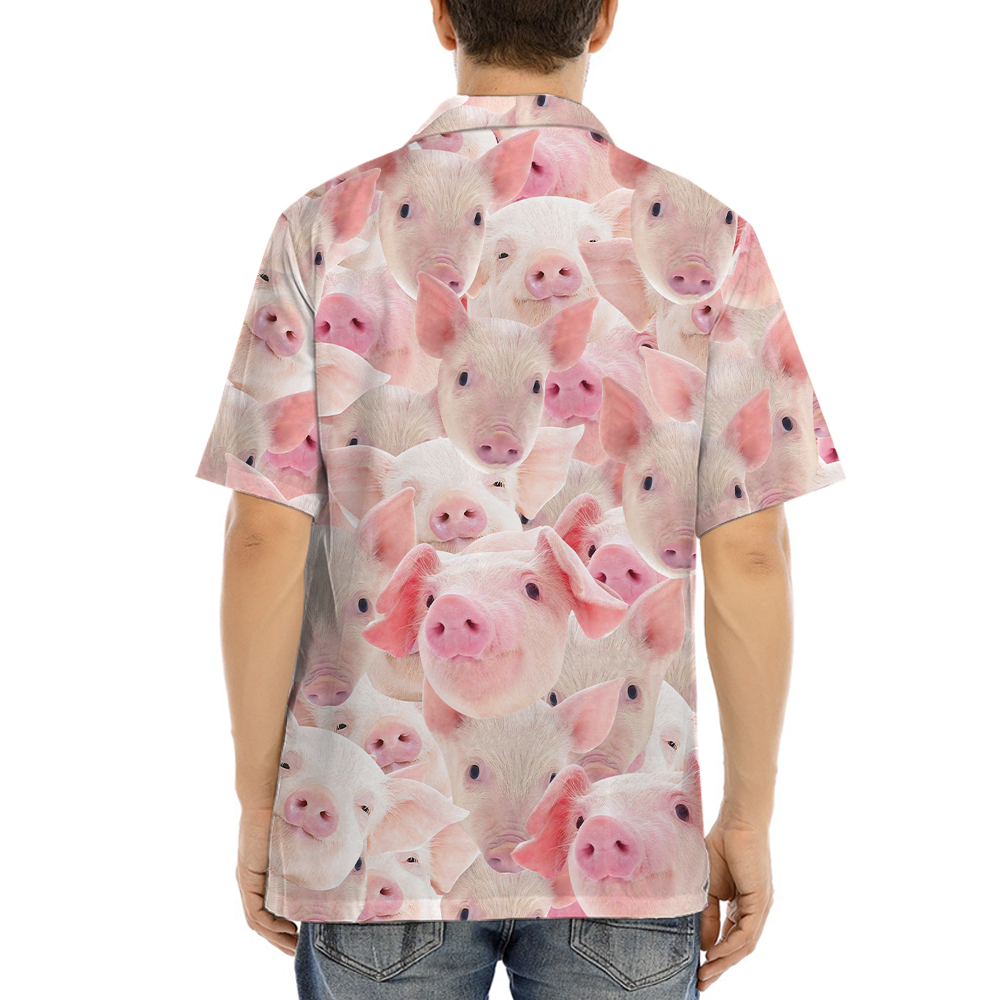 Cute Pink Pig Hawaiian Shirt