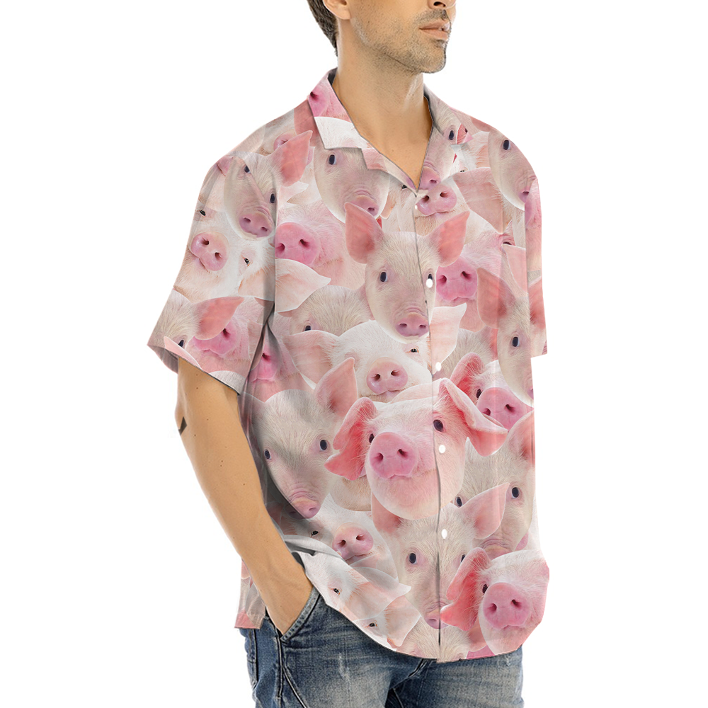 Cute Pink Pig Hawaiian Shirt