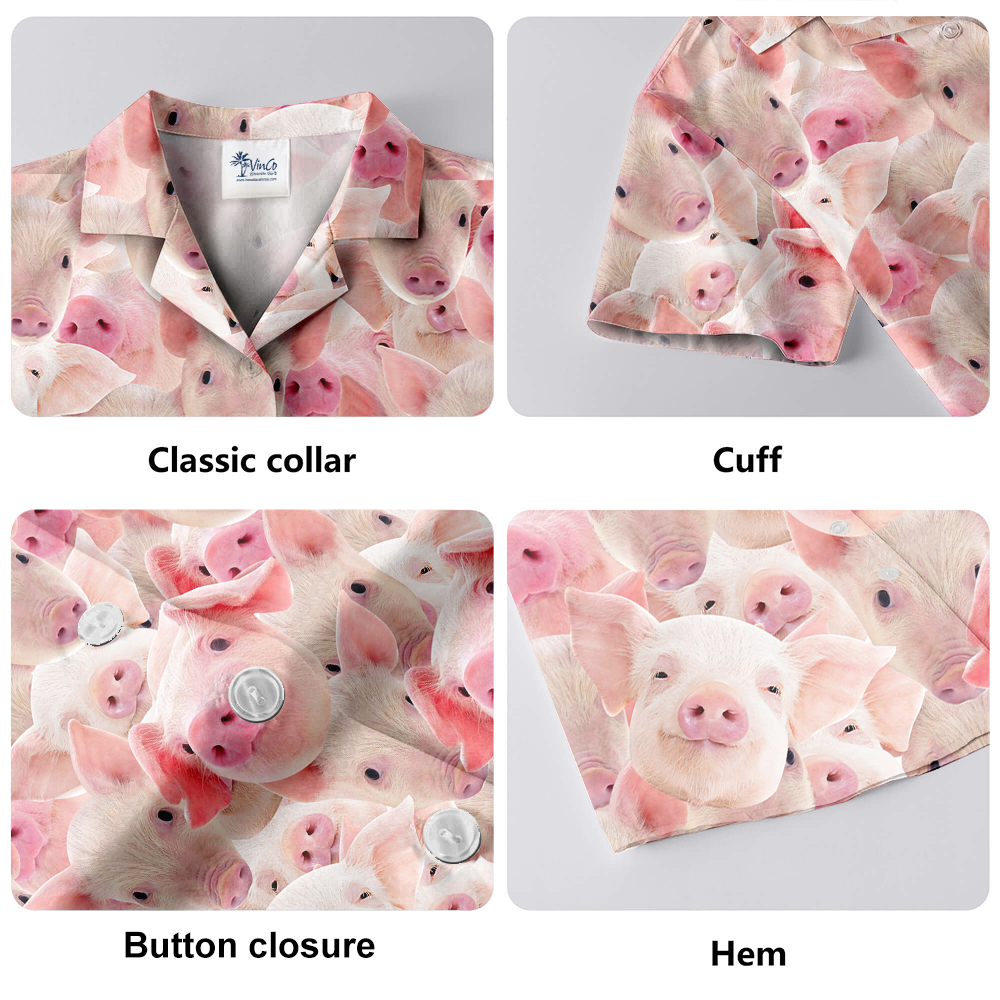 Cute Pink Pig Hawaiian Shirt